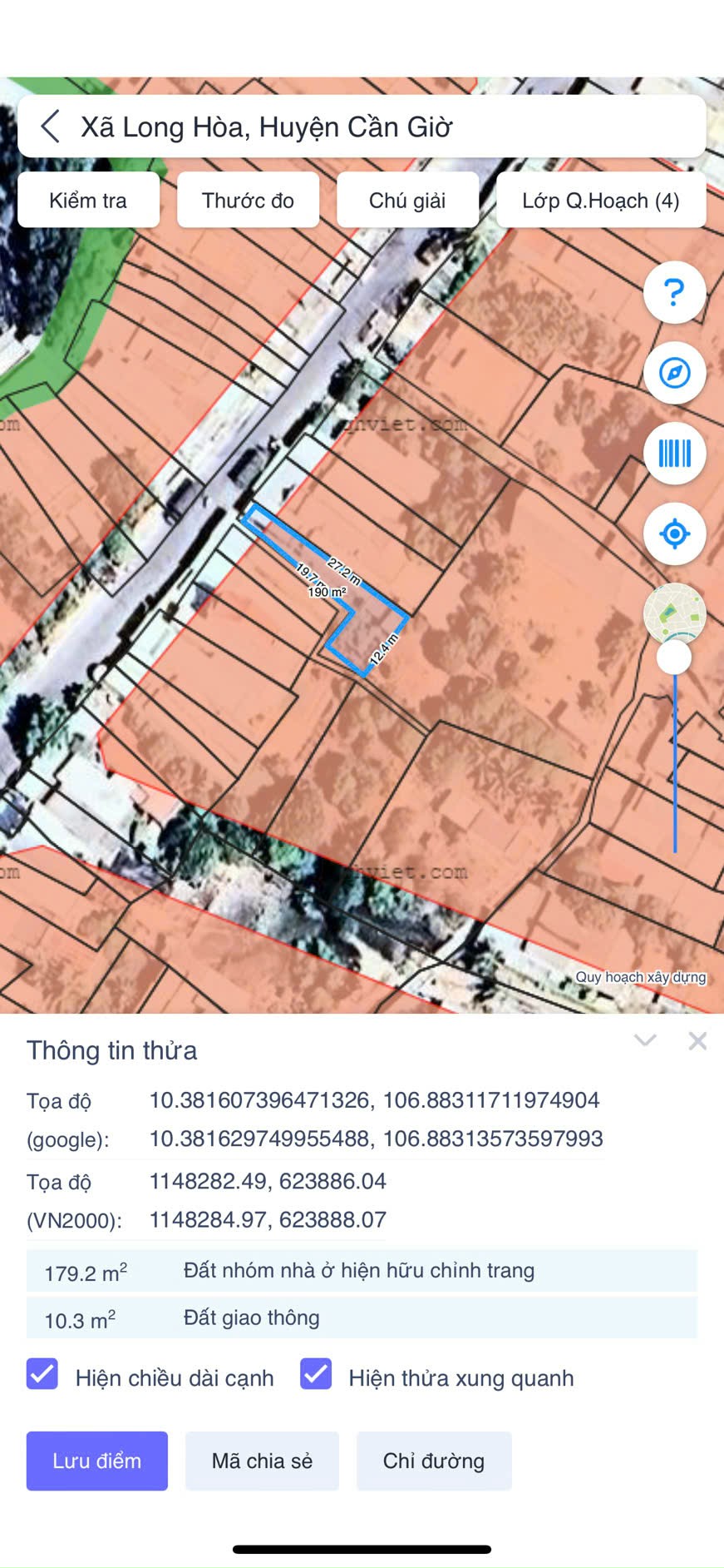 Bán đất mặt tiền đường bến đò- Long Hoà