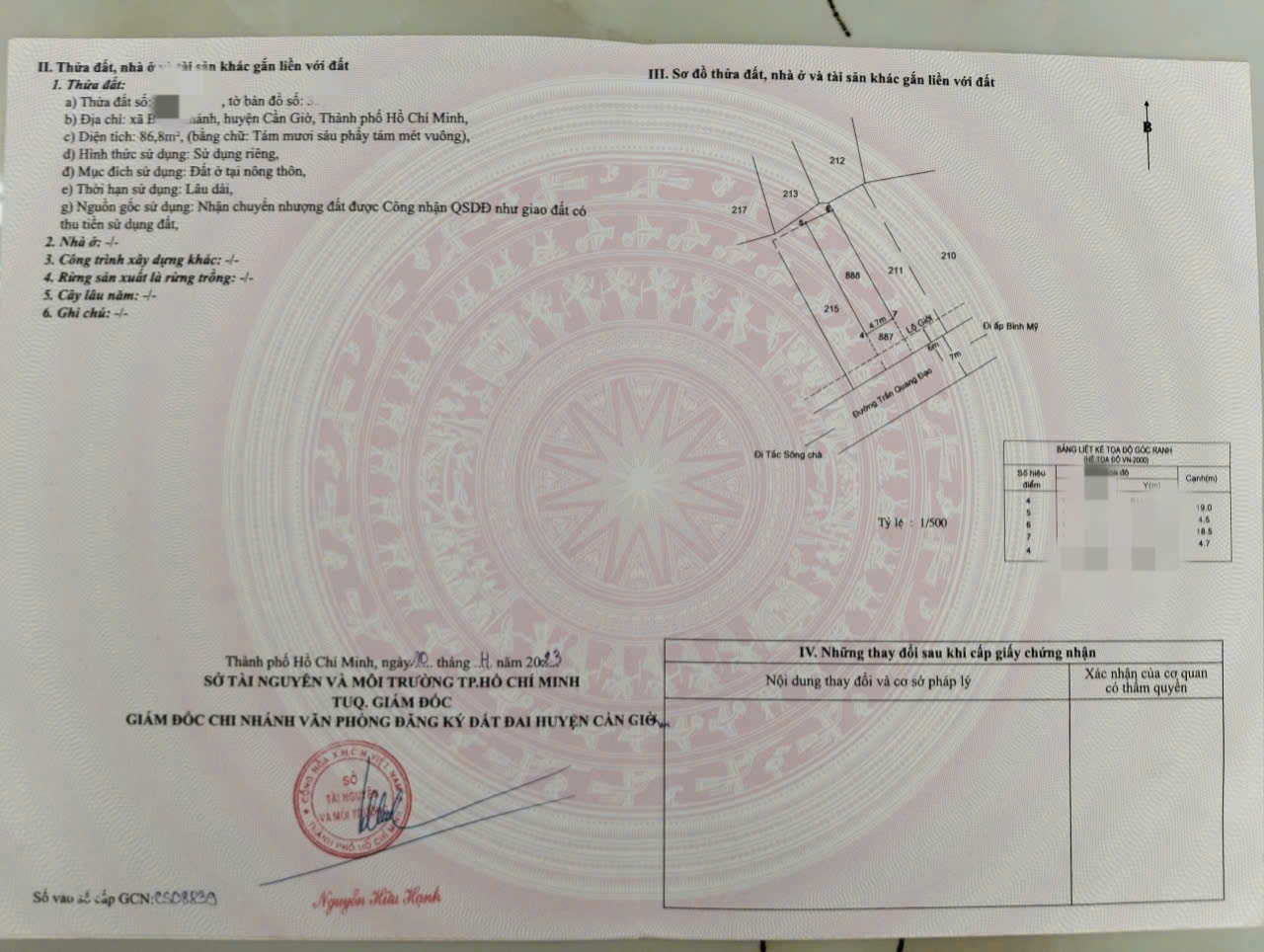 Bán đất mặt tiền đường Trần Quang Đạo